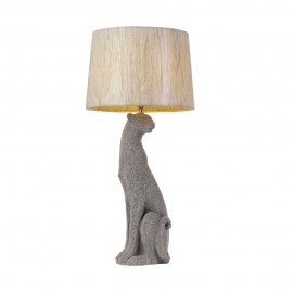Telbix-Nala Table Lamp - Silver / Black Linen  